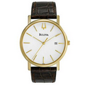 Bulova Men's Brown Leather Strap w/ Round Dial